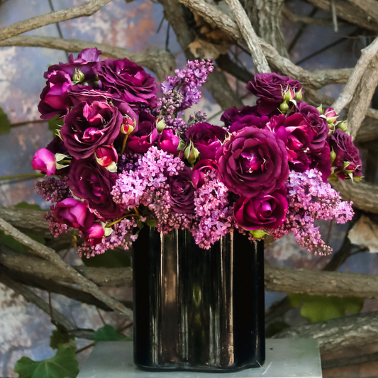 Garden Roses and Lilac